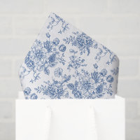青い花柄 薄葉紙 | Zazzle.co.jp