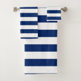 Boat House バスタオル 青と白 青と白の航海のストライプシャワー バスタオルセット | Zazzle.co.jp