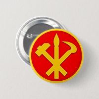 韓国DPRK北朝鮮の紋章のWPKの労働者党 缶バッジ | Zazzle.co.jp