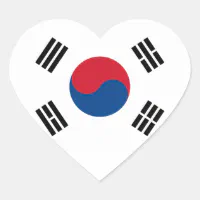 韓国国旗のハートシール ハートシール | Zazzle.co.jp