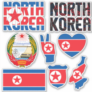 北朝鮮 朝鮮 旗シール | Zazzle JP