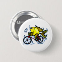 魚(バイク)のおもしろいなボタンを自転車に乗って下さい 缶バッジ