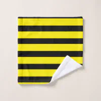 黄色および黒いストライプの ウォッシュタオル | Zazzle.co.jp