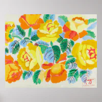 黄色のバラ | ラウルdufy ポスター | Zazzle.co.jp