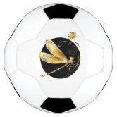 白い黒の金ゴールドモノグラムイニシャル名番号 サッカーボール | Zazzle.co.jp